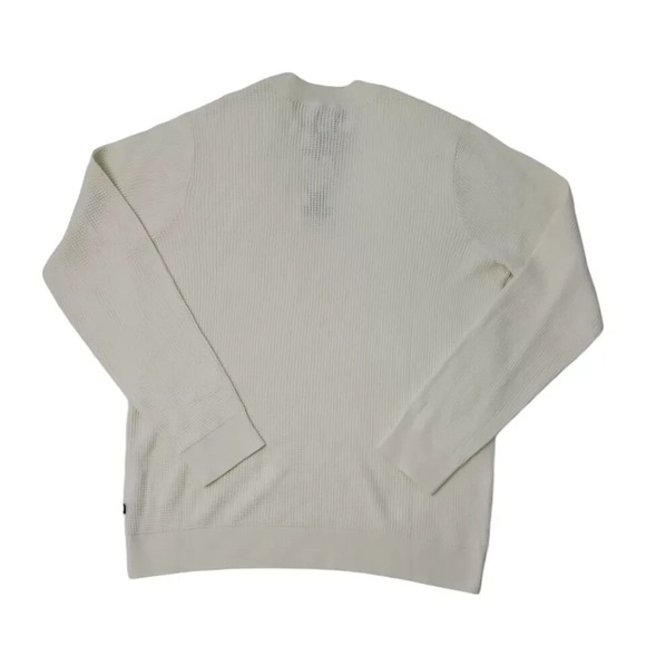 NWT Gap Men's Textured Waffle Stitch Crew Neck Sweater Bone White Large - Picture 2 of 2